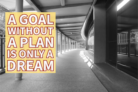 Motivational quote written with A GOAL WITHOUT A PLAN IS ONLY A DREAM.