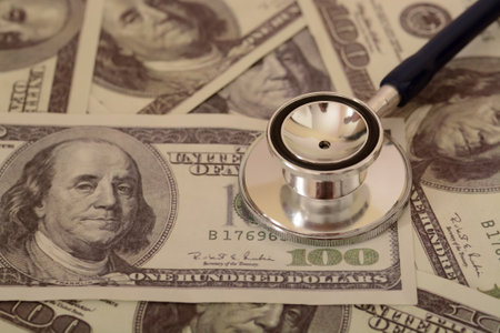 A medical bill to pay for essential medicines and treatments. The charges before processing the paymentの写真素材