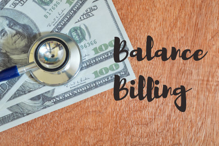Balance billing is a practice in healthcare where a healthcare provider bills a patient provider's charge for a service and the amount covered by the patient's insurance plan.の写真素材