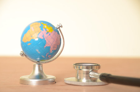 The image represents the interconnectedness of health issues worldwide, symbolizing the need for global cooperation and solutions to address health challenges.の写真素材