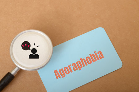 The image suggests the core symptom of agoraphobia, which is a fear of situations that might trigger feelings of panic or helplessness.の写真素材