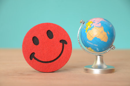 The image conveys a sense of global unity and understanding, highlighting the importance of fostering positive relationships and cross-cultural exchange.の写真素材