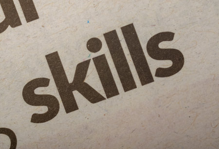 Skills are the abilities or expertise that a person develops through training, practice, or experience, allowing them to perform tasks effectivelyの写真素材