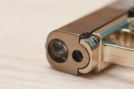 This image highlights the reality of gun and the potential for harm.の写真素材