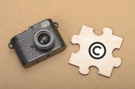 Playful Creativity Meets Serious Protection: Toy Camera and Copyright Symbol in Digital Eraの写真素材