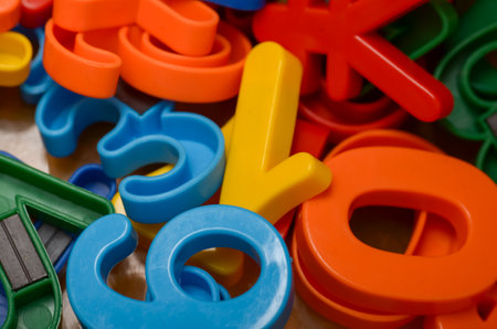 Childhood Development in Focus: Colorful Toy Numbers and Letters