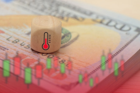 Thermometer of Finance: Rising Heat in Economic Trendsの写真素材