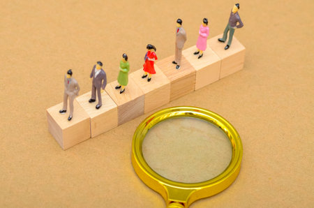 Observation and Decision-Making in Career Development Illustrated with Business Miniaturesの写真素材