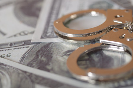 Frozen by the Law: A Stark Symbol of Financial Crime and Its Priceの写真素材