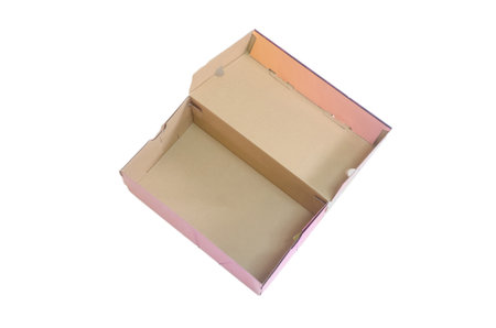 Single Corrugated Carton Box on White, Clean Studio Cutout