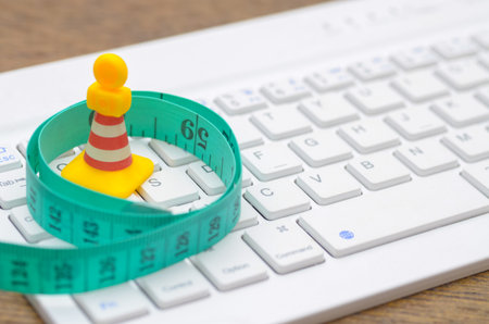 This conceptual image represents the potential dangers and regulations of using online weight loss...