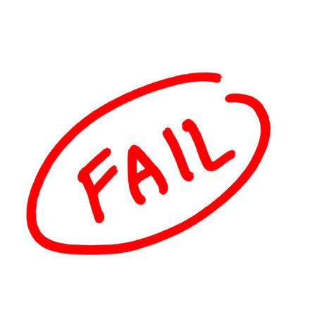 Failing Grade: A simple yet impactful graphic of the letter 'Fail' on white paper, clearly...