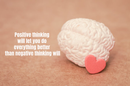 Optimism Over Pessimism: An inspirational message stating that "Positive thinking will let you do everything better than negative thinking will."の写真素材