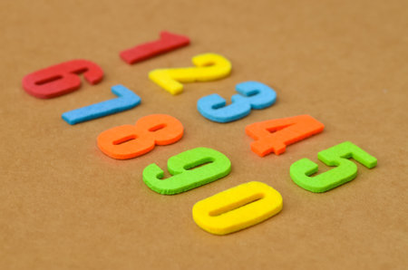 Early Childhood Education: Tactile, multicolored digits serve as educational toys for preschool or...