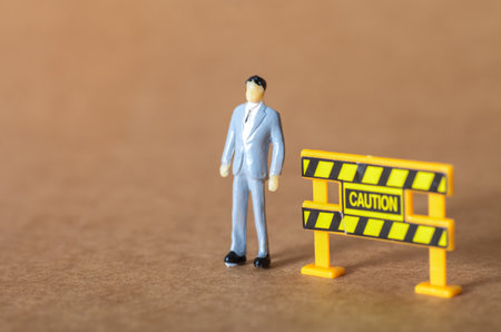 Visualizing Caution: Safety Measures and Hazards Represented by Barricade and Coneの写真素材