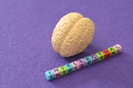 Education and Neurology: Intellectual Word on Purple Backgroundの写真素材