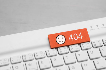 404 Error Page Not Found Design for Website Troubleshooting and IT Supportの写真素材