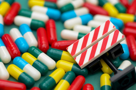 Medicine Security and Work Zone Hazards: Industrial Health and Safety Awarenessの写真素材