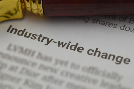 Close-Up of Business Paper Highlighting Industry Transformation Concept