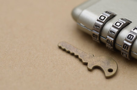 Close-Up of Lock and Key Symbolizing Access and Protection