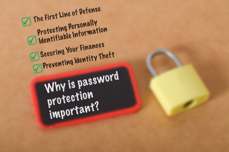Close-Up of Awareness Card Featuring Password Protection Message and Checkmarks