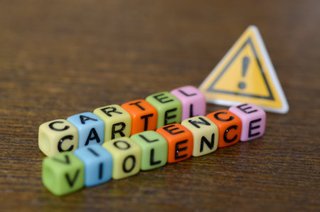 Alert for Drug Cartel Violence with Yellow Hazard Triangle and Text