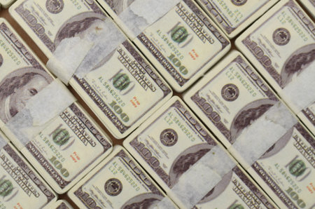 A close-up shot of U.S. dollar currency.