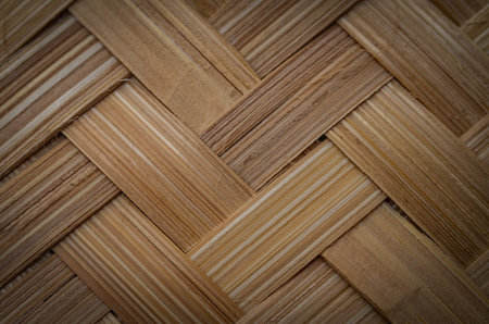 Macro Detail of Natural Woven Bamboo Strips
