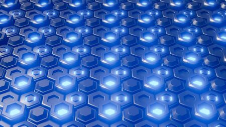Abstract black hexagonal geometric layered. Futuristic hexagons surface. Future sci-fi concept...