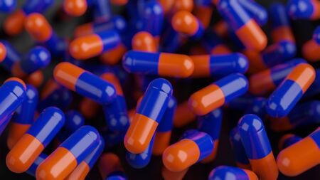 Many capsules designed for sanitation, nursing work, virus protection, virus treatment for corona...