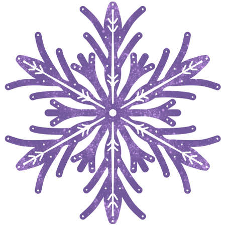 paint watercolor snowflakes illustration. Holiday traditional decoration, sign of winter, cold weather, symbol of unique beauty. Hand painted drawing, isolated on white background.の写真素材