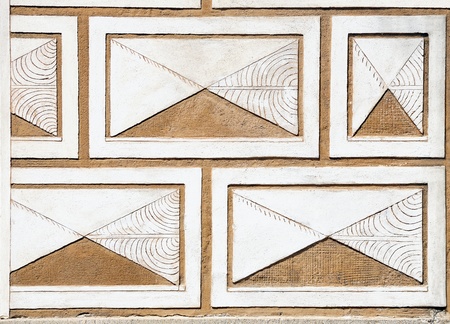Fragment of a renaissance house wall decorated with sgraffito