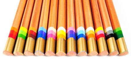 Special pencils with multicolour lead to produce varied traceの写真素材