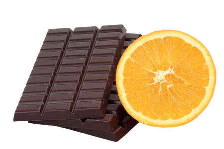 Delicious Close up of chocolate on white backgoundの写真素材