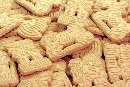 Close up of spice cookies as backgroundの写真素材