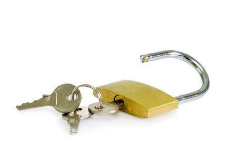 Unlocked locksmith on bright background