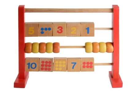 Wooden abacus isdolated on white background