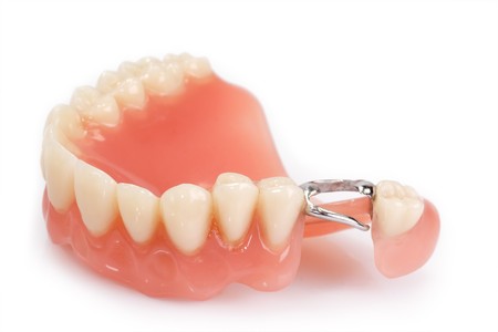 Dental prosthesis on bright background