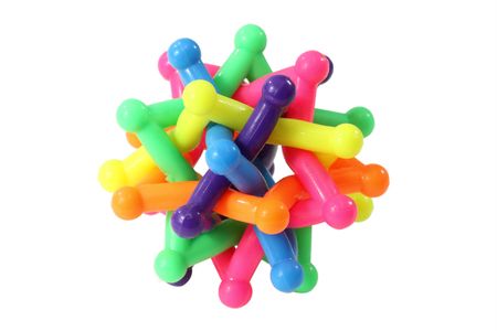 Colorful puzzle on white backgroundの写真素材