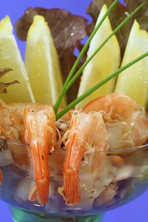 Fresh delicious seafood salad in detailの写真素材