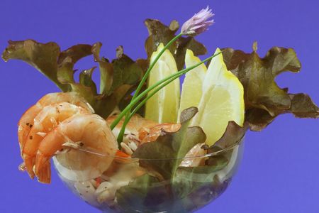 Fresh delicious seafood salad in detailの写真素材