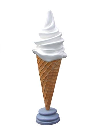 Vanilla softy serve ice cream sign, isolated on white backgroundの写真素材