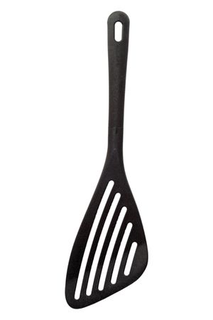 Black kitchen utensil isolated on white backgroundの写真素材