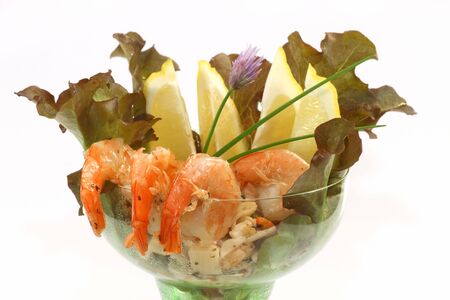 Fresh delicious seafood salad in detailの写真素材