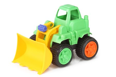 Colourful childs toy digger lorry or truckの写真素材
