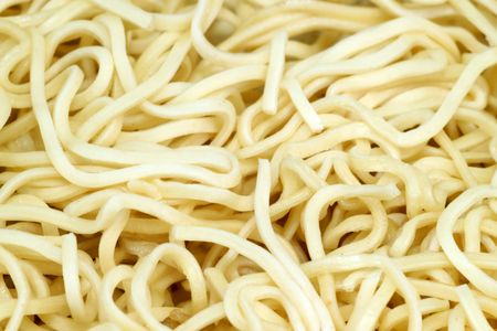 Raw mie noodles from China as backgroundの写真素材