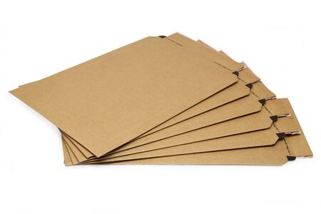 Brown envelopes isoladet on white  backgroundの写真素材