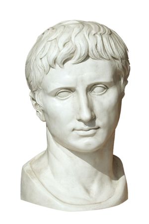 Isolated sculpture from Roman emperor Augustusの写真素材