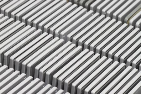 Plastic slides archive in detail as background. Shot in studio.の写真素材