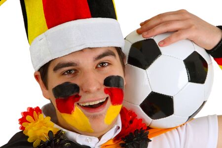 German soccer fan on white backgroundの写真素材